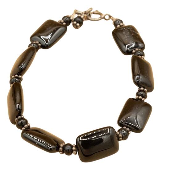 Unbranded Rectangle Mini Stone Black Bracelet - Picture 6 of 6